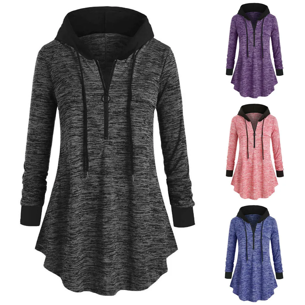 Женская толстовка с капюшоном и длинным рукавом из полиэстера | одежда