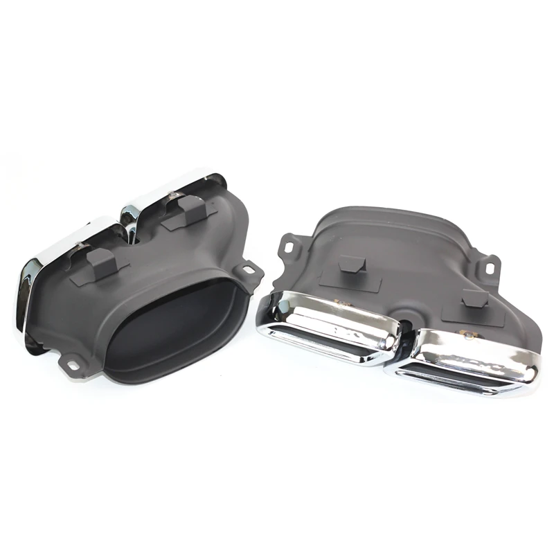 1 пара серебристых/черных наконечников выхлопной трубы глушитель 304 нержавеющая