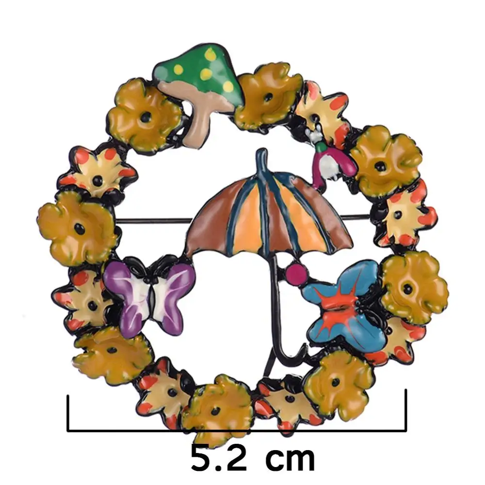 Cring Coco странная вещь Брошь Мода желтый эмаль цветок бабочка брошь в виде зонтика