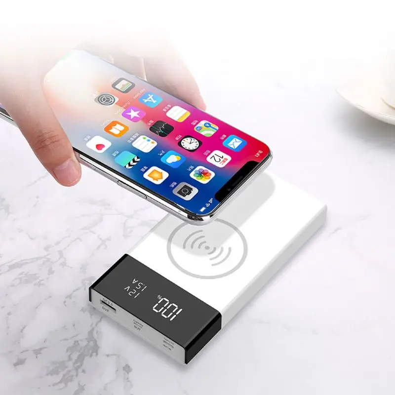 6x 18650 батарея DIY Qi Беспроводное зарядное устройство QC3.0 USB Type C PD Power Bank Box чехол |