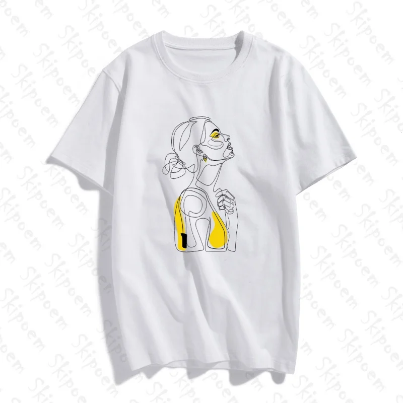 

Abstract Women Drawing Women Tshirt Korean Style Vintage Harajuku Gothic Cotton Plus Size Short Sleeve Clothes Tee Shirt Femme
