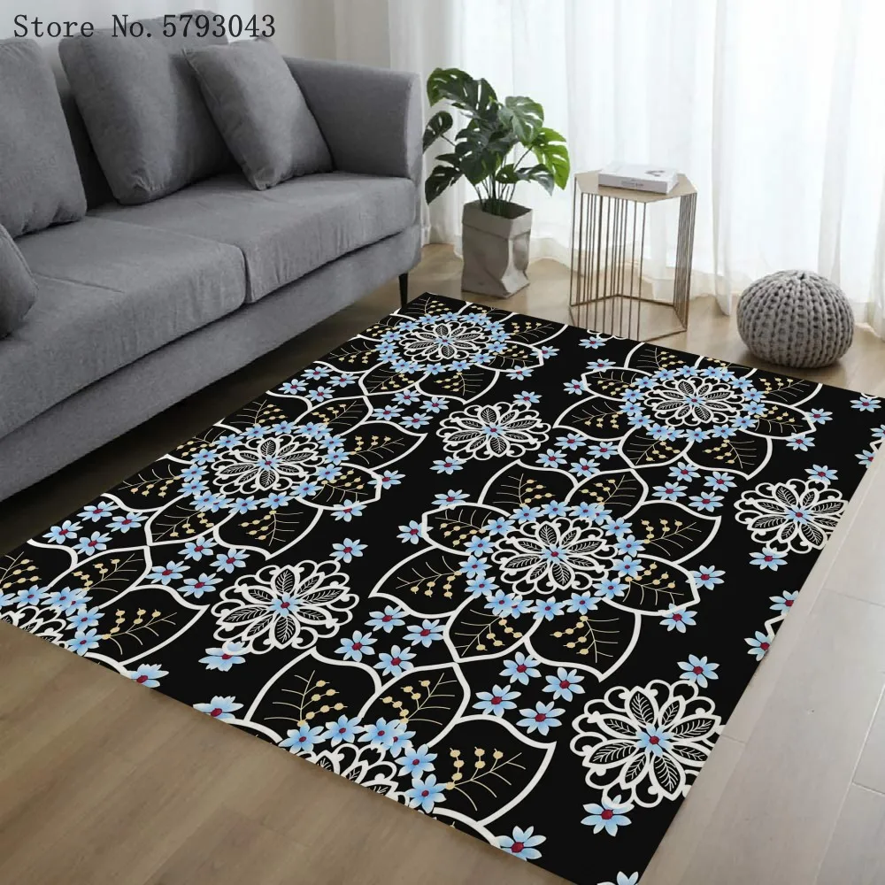 

Flower Pattern Area Carpet 3D Print Home Custom Plants Large Carpet Abstract Luxury Non-Slip Floor Carpet For Bedroom Floor Rug