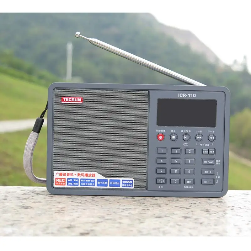 TECSUN ICR-110 FM/AM радио TF карта MP3-плеер рекордер радио FM: 64-108 МГц/AM: 520-1710 кГц FM/AM интернет портативное радио