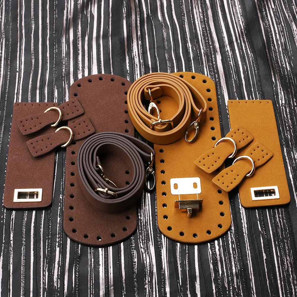 

7pc /set Leather Handmade Handbag Woven Bag Set Cover Shoulder Strap Bag Bottoms Diy Handbag Shoulder Bag Gift For Girlfriend
