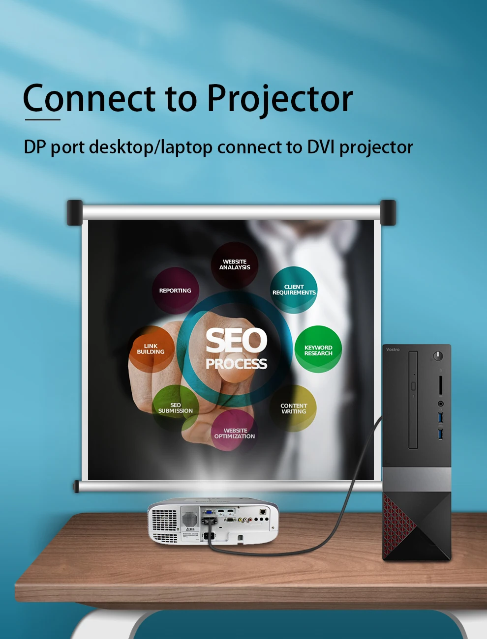 Кабель конвертер Unnlink Displayport DP DVI адаптер FHD 1080P @ 60 Гц для графической карты