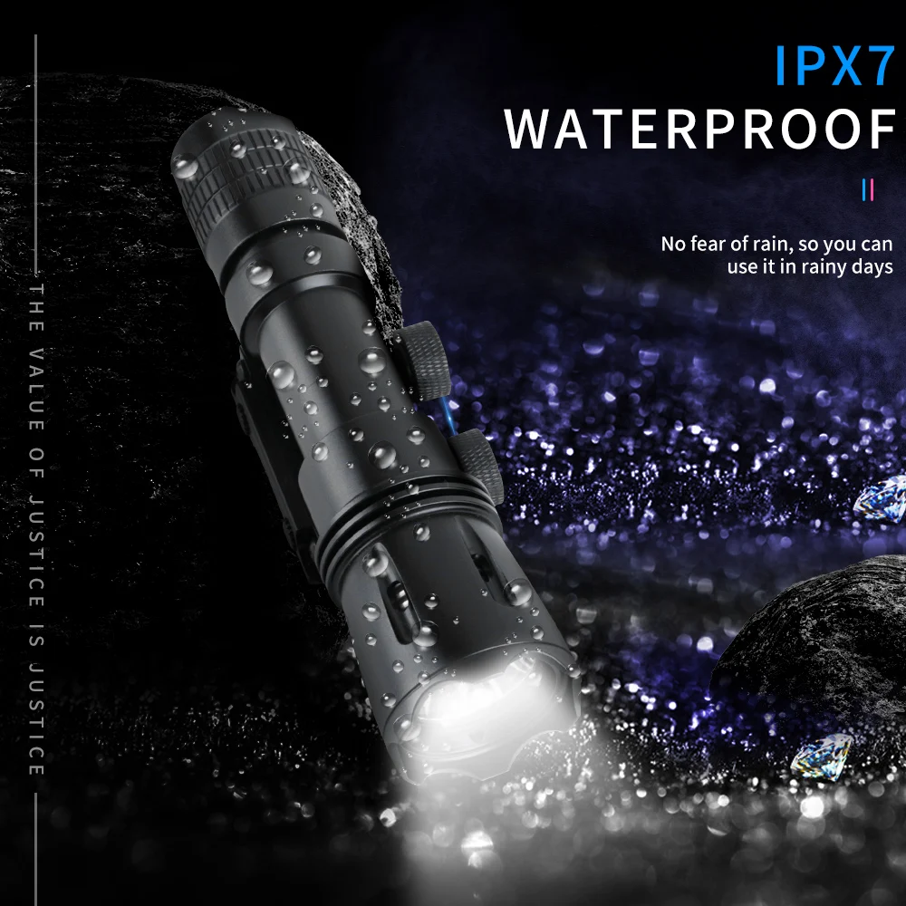 BORUiT P9 светодиодный тактический фонарик высокой мощности с одним режимом 1600LM 18650