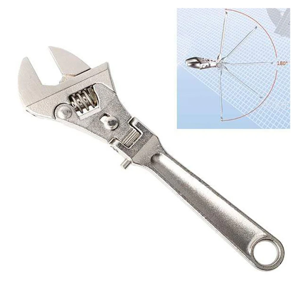 

180-degree Rotary Folding Wrench Chrome Molybdenum Steel 8 Inches 210mm Opening Ratchet Fastening Household Wrench Tools