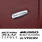 Наклейка на переднее сиденье для Ssangyong Actyon Korando Musso Rexton Rodius Tivoli металлические аксессуары для автомобиля