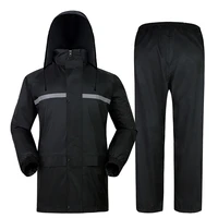 man waterproof rainsuit motorcycle raincoats rain jacket pants 2 pcs with reflective strip rainwear