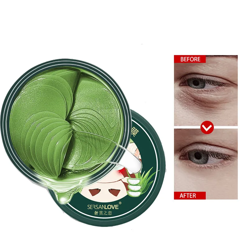 

Aloe Moisturizing Eye Mask Eye Patch Crystal Collagen Remove Eye Bags Dark Circles Anti Wrinkle Aging Firming Eye Care 60Pcs