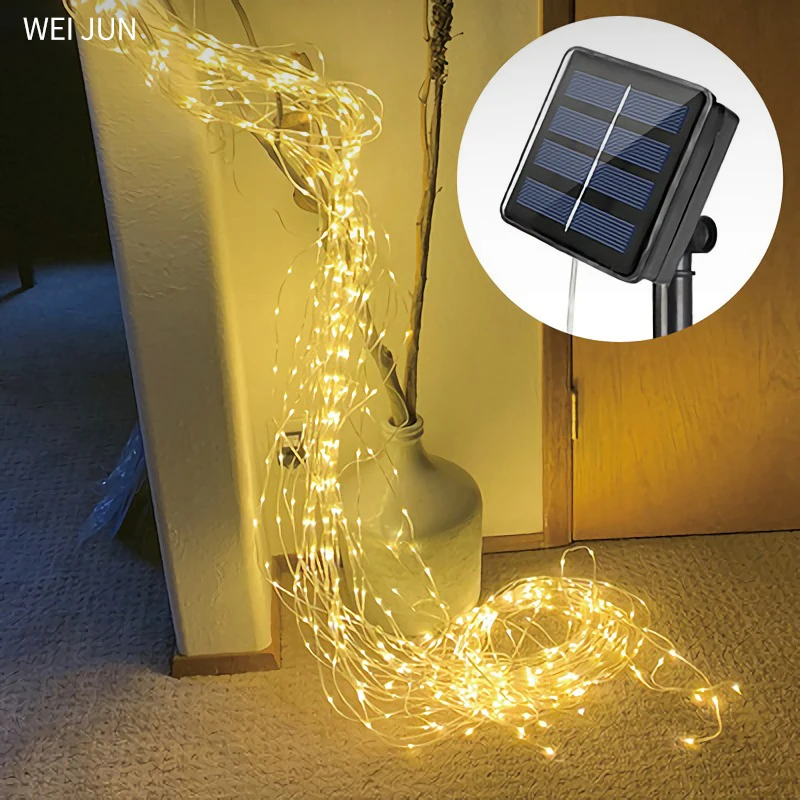 

LED Solar Firefly Bunch Lights 8 Flashing Modes Fairy Copper Wire Waterproof String Light Vine Outdoor Garden Christmas Decor