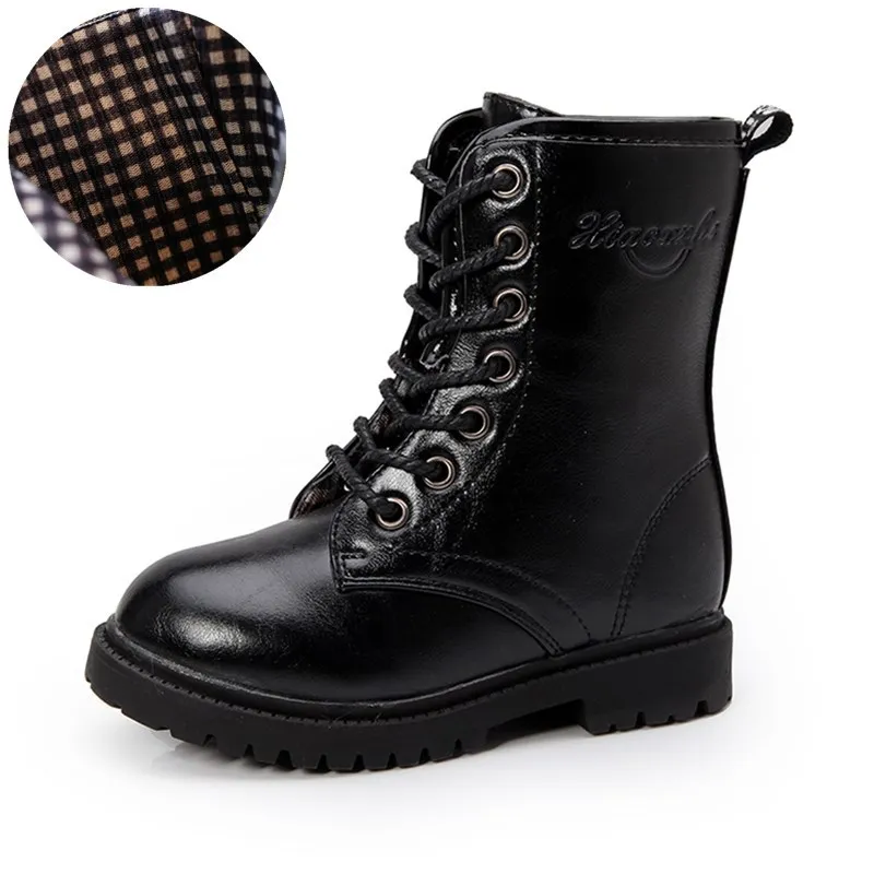 

Winter High Top Boots for Kids Girls 2021 England Style Children Girl Shoes Platform Boots School Girls Motorcycle Boots E07294