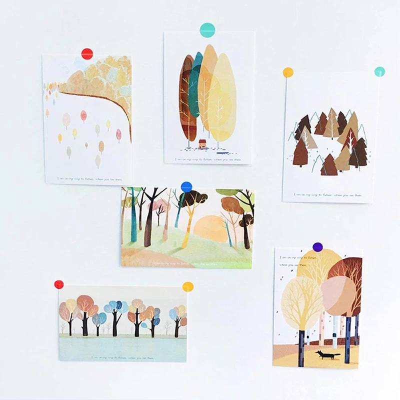 Etiquetas redondas para el cuerpo de la mano, juguetes de pegatinas extra&iacute;bles para la escuela, &aacute;lbum de recortes, notas de colores aleatorios, 4 hojas-3