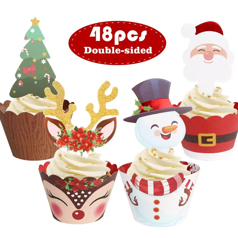 Cakecup OurWarm DIY Войлок Рождественская елка Снеговик с орнаментом поддельная Рождественская елка детские игрушки Рождественская вечеринка украшения год - Цвет: Cakecup