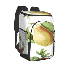 Picnic Cooler Backpack Vintage Fruits And Leaves Waterproof Thermo Bag Refrigerator Fresh Keeping Thermal Insulated Bag