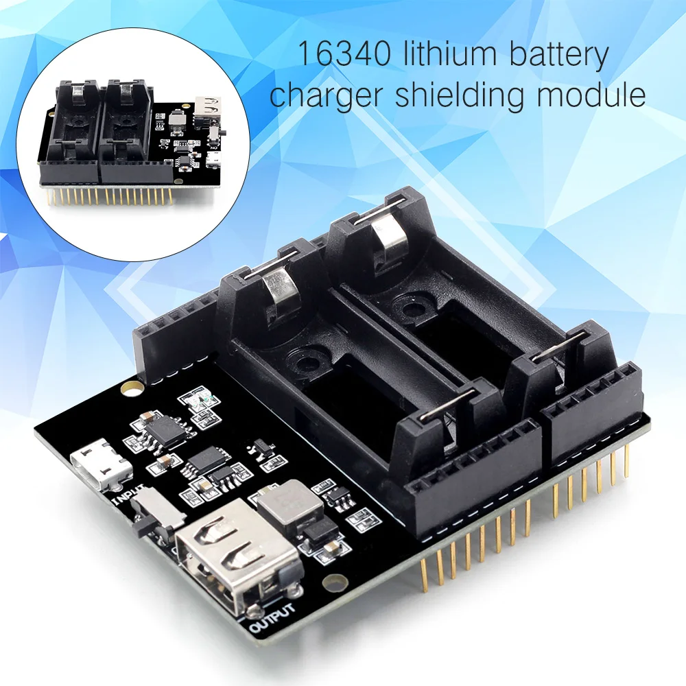 Двойной 16340 перезаряжаемая литиевая батарея зарядное устройство Модуль