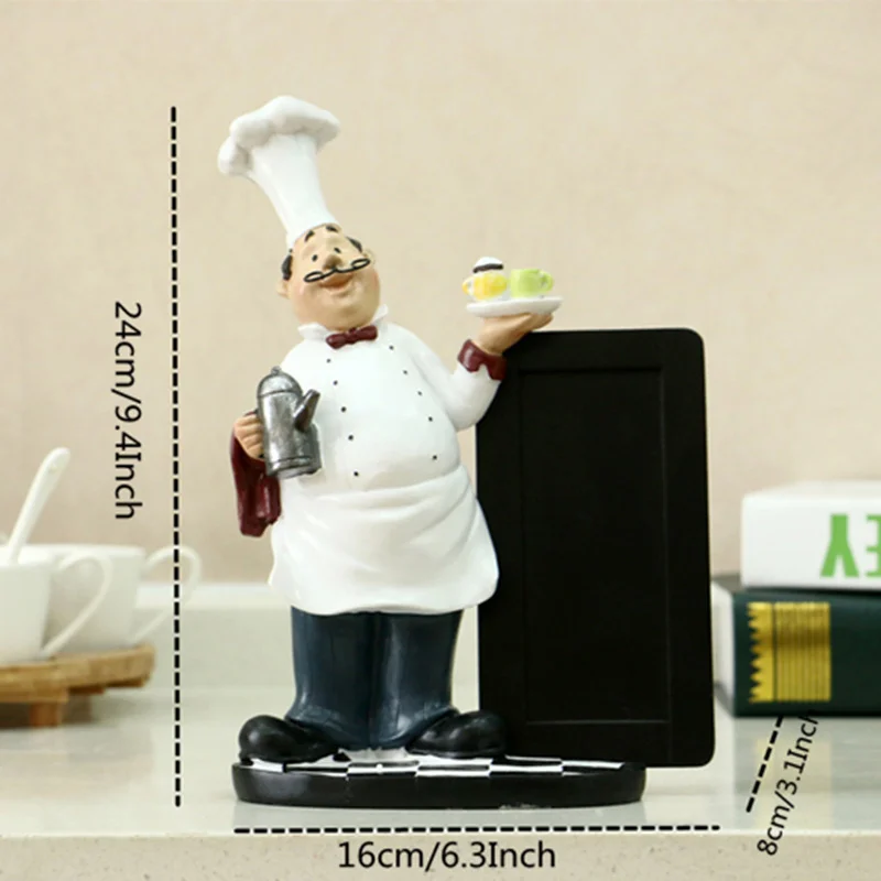Mustache Chef VILEAD 24 см Смола усы шеф-повара доска для сообщений фигурки креативная маленькая грифельная доска с орнаментами Decoracion Hogar ресторанные подарки - Цвет: Mustache Chef