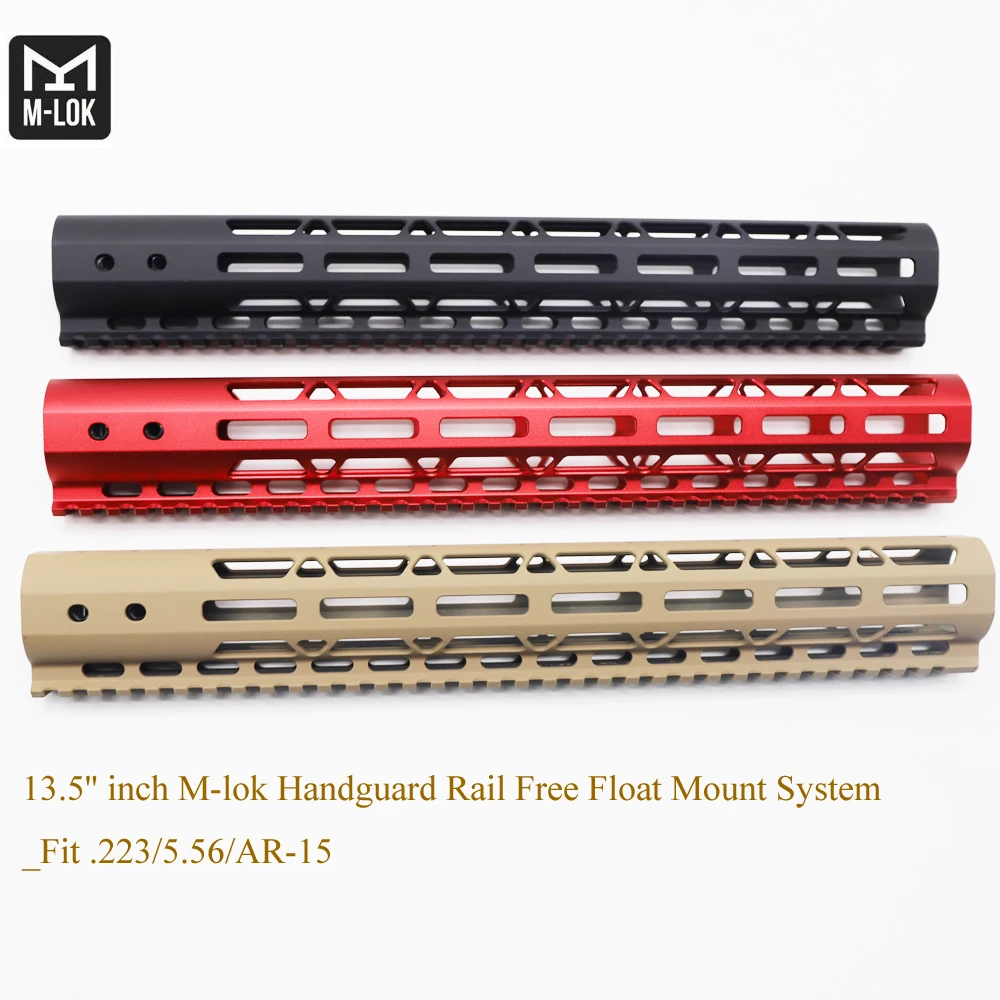 

Aplus 13.5" inch Slim M-LOK Handguard 20mm Rail Black/Red/Tan Color Free Float Mount System .223/5.56 AR-15_Aluminum/Steel Nut