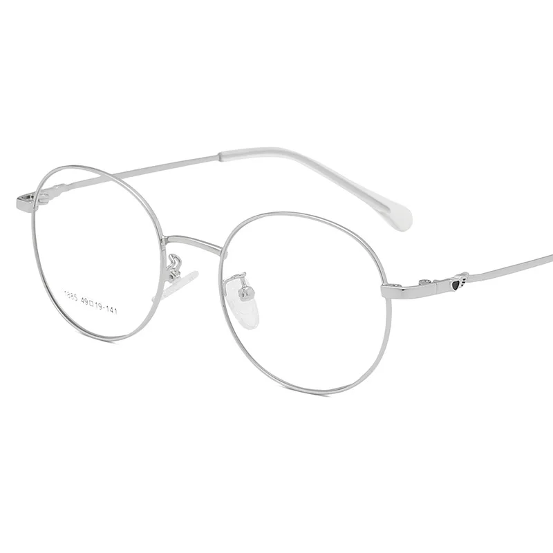 New round lovely scholar fan Pingguang mirror art RETRO small frame glasses |