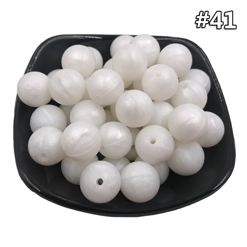 5PCS Beads 41 5 шт. Детские Силиконовые Прорезыватели 19 мм Пищевой бисер без БФА, силиконовый Прорезыватель для зубов DIY ювелирные изделия ожерелье аксессуары для кормления игрушки - Цвет: 5PCS Beads 41