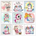 Алмазная живопись 5D квадратныйкруглый алмаз мультфильм Единорог Сова Пони картина вышивка крестом мозаика детский подарок