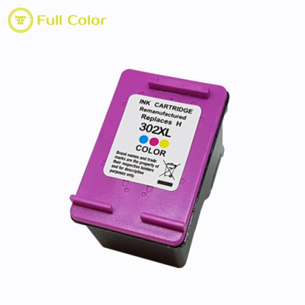 Полноцветный сменный чернильный картридж 302 совместимый с принтером hp officejet 3830 3831