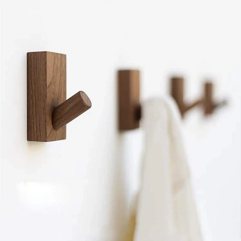 

4 Pack Wood Wall Hooks Hat Rack,Coat Hooks Wall Mounted, Decorative Hooks Organizer Hat Hanger Towel Rack