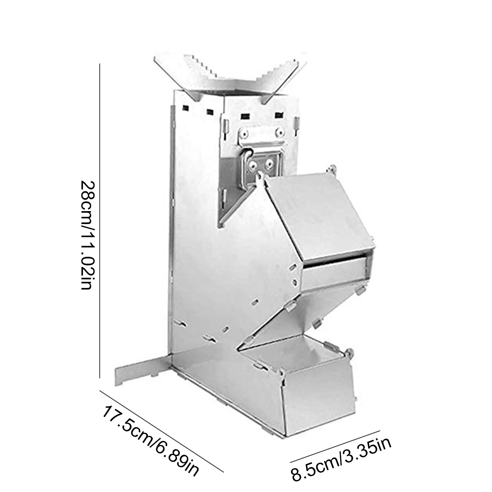 

Large Stainless Steel Rocket Stove Lightweight Foldable Wood Stove Collapsible Wood Burning Camping Stove Picnic Cooking Stove