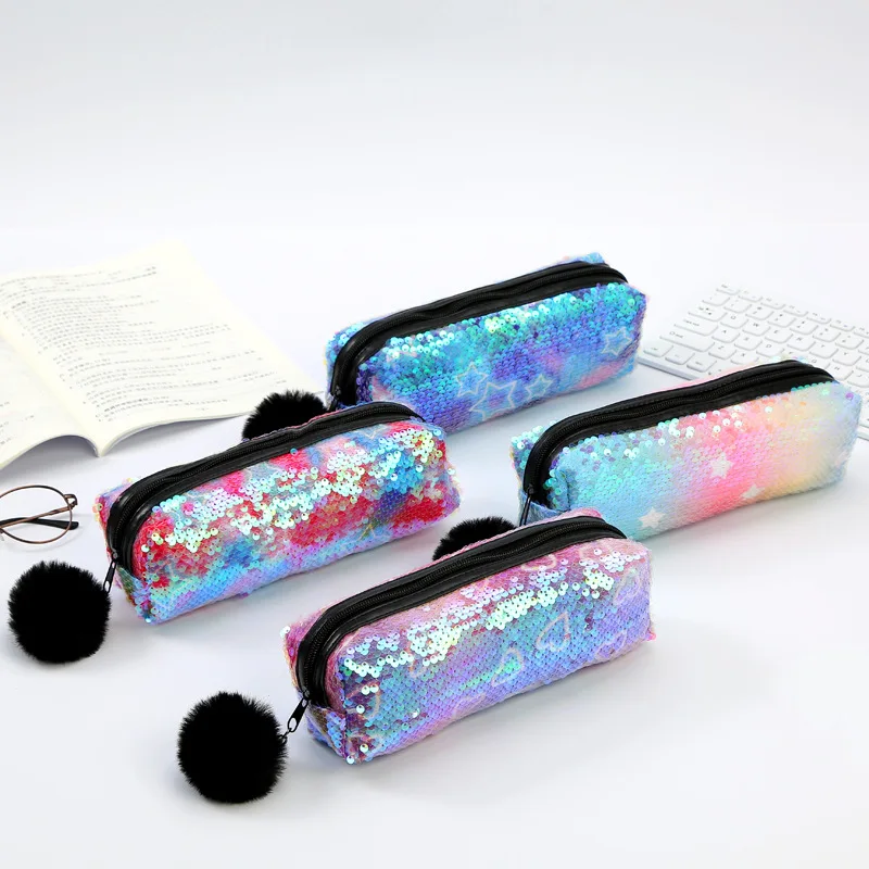

New Reversible Sequin Pencil Case Girls and Boys School Supplies Super Big School Stationery Gift Cute Pencil Box Pencilcase
