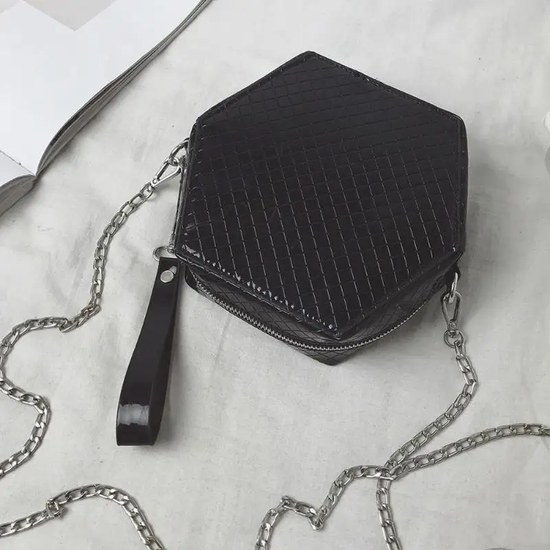 WEIXIER сумка женская Шестигранная форма сумки-мессенджеры Лазерная цепь на плечо