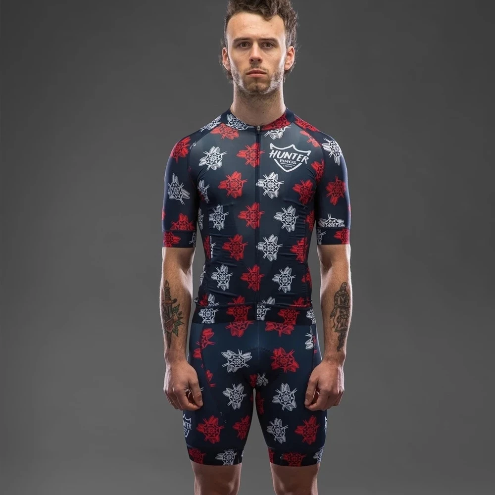 

Hunter Bros Cycling clothing Set Men's Cycling Jersey Short Sleeve Kit Race Uniform 2021summer Road Bike Ropa Ciclismo Hombre