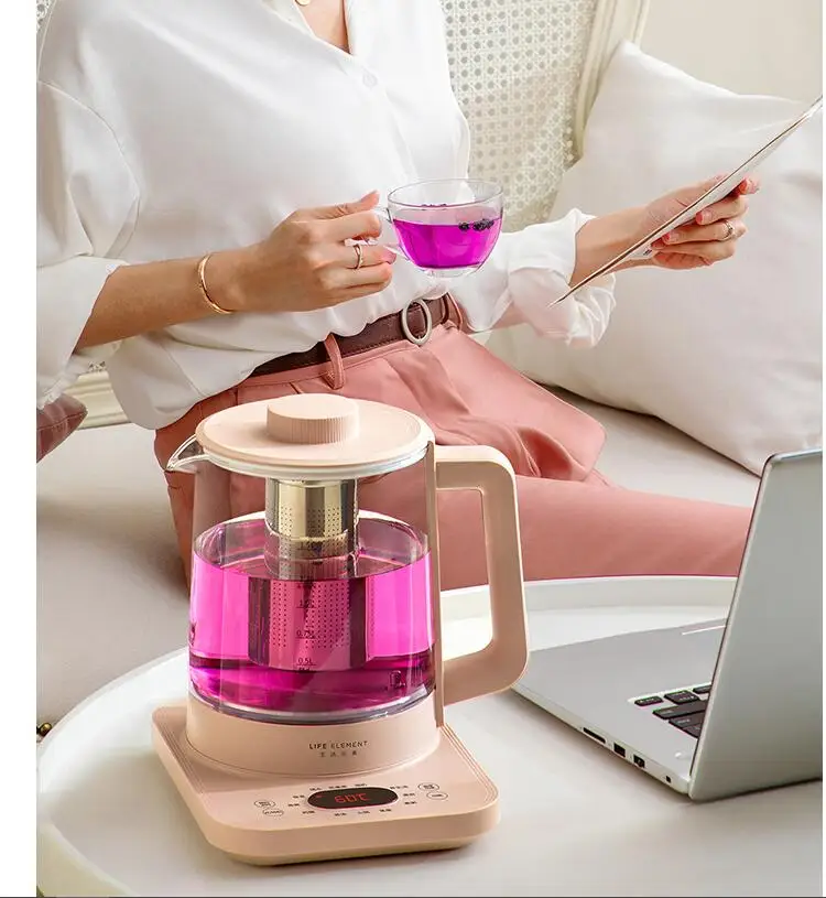 

220V 1.5L Electric Stewing Pot Intelligent Multifunction Household Steaming Cooker Mini Glass Kettle Stewer Cooking Machine