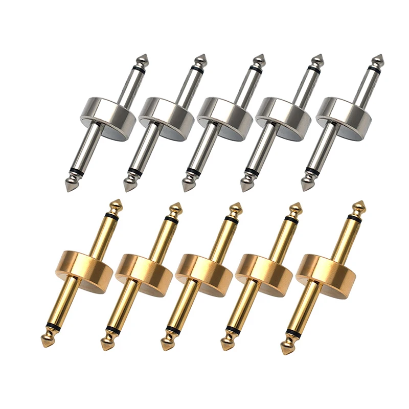 

5pcs/lot 6.35mm guitar effect pedal connector Z type audio adaptors connecting jack-Silver/ Gold