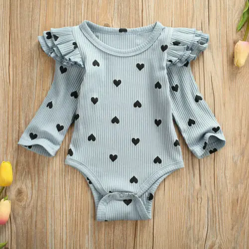 

Fashion Newborn Baby Girl Boaysuits Soft Cuteful Suitable Ruffle Long Sleeve e Bodysuit Outfit Polka Dot Jumpsuit Clothes