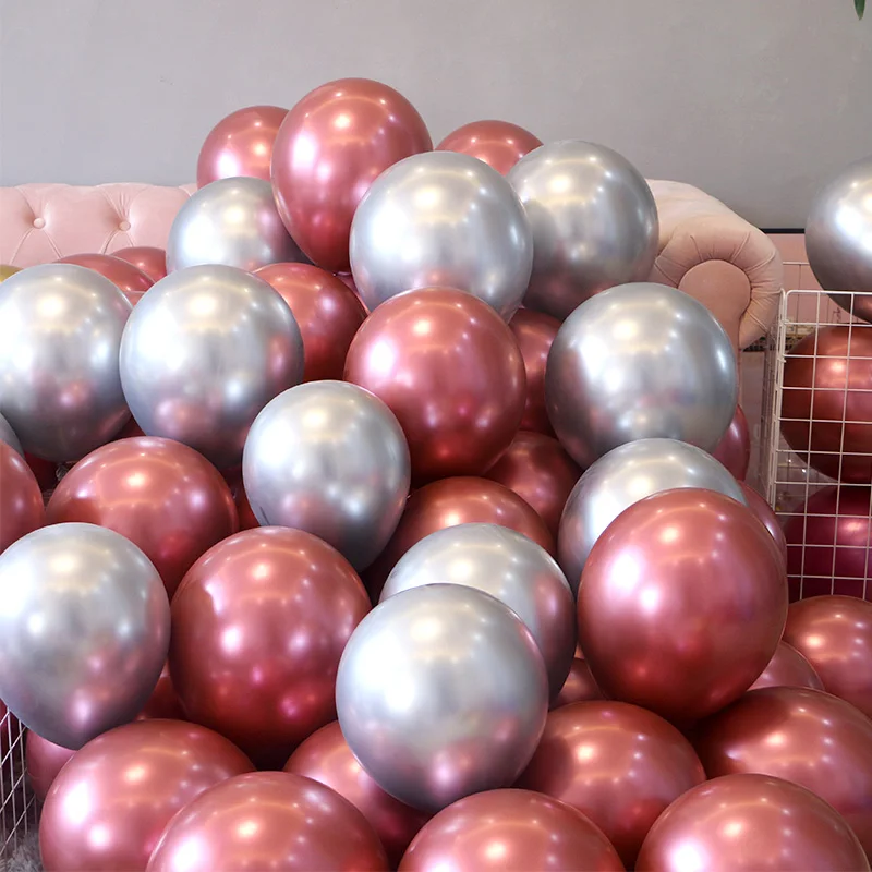 Оптовая продажа 500 шт. хром все цвета металлический красный воздушный шар