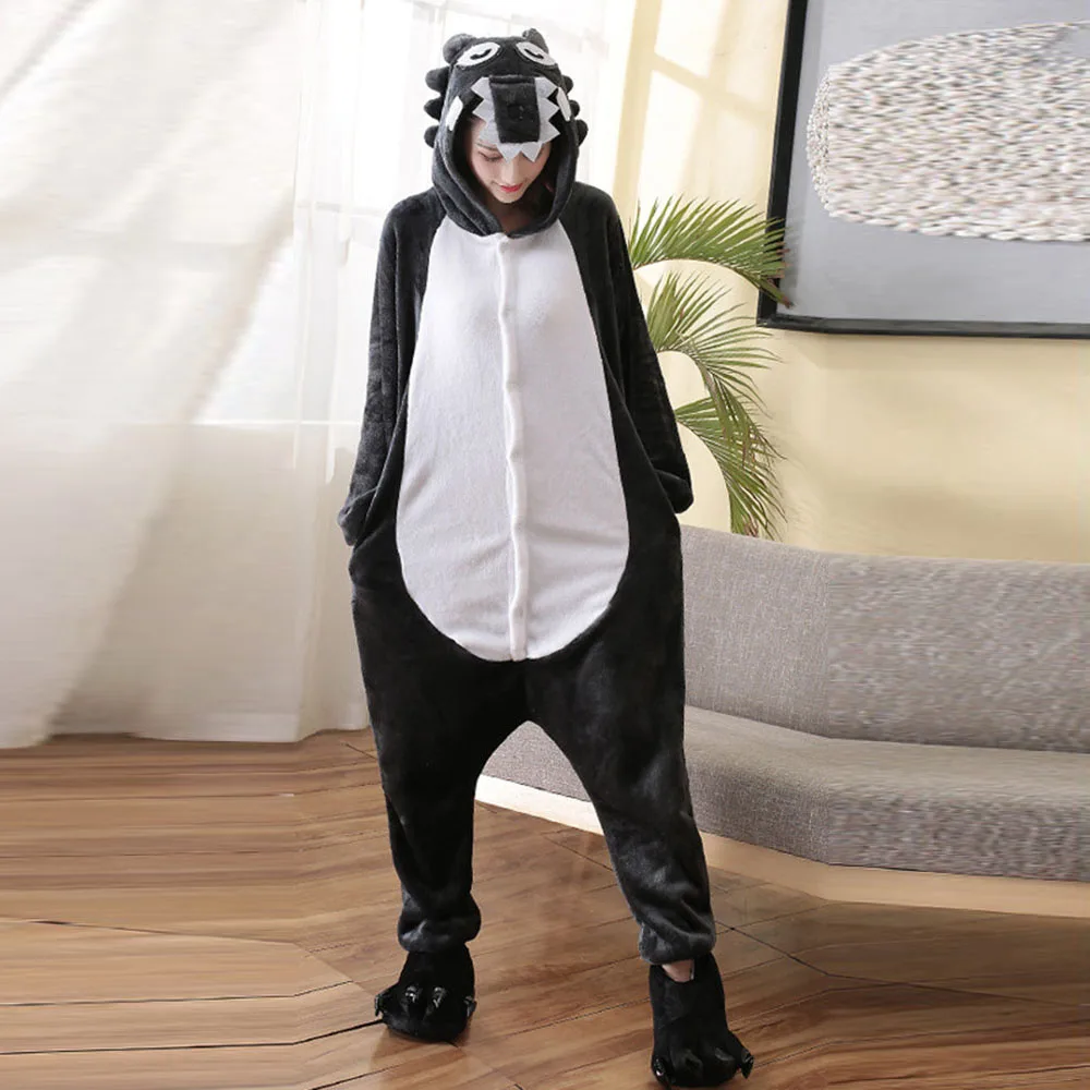 Комбинезон кигуруми в виде животных для взрослых Женская фланелевая одежда сна