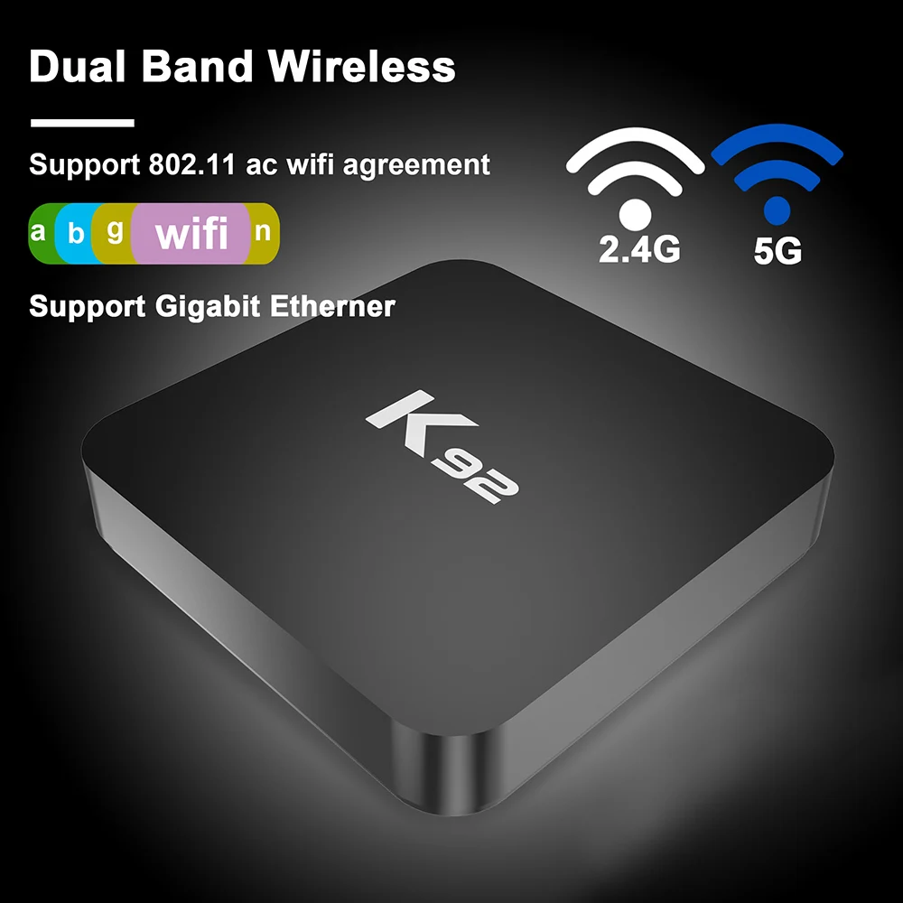 ТВ приставка Docooler K92 Smart TV BOX Android 8 1 S905X2 64 бит 2 4G + 5G двухдиапазонный WiFi UHD 4K VP9 H.265 4GB