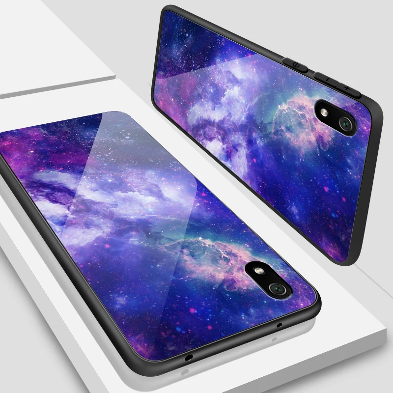 Чехол из закаленного стекла для Xiaomi Redmi 5A 6A S2 GO Plus, жесткая задняя крышка для Vivo Z5X IQOO NEX AS S1 Pro, TPU, PC, дизайн в полоску, чехол - Цвет: W117