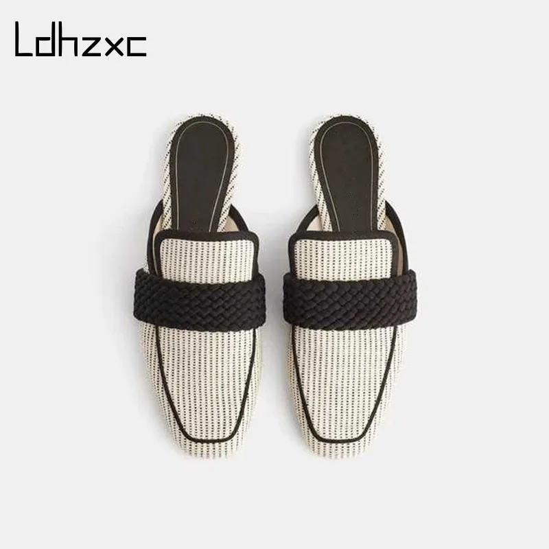 

LDHZXC 2021 Summer Sexy Fashion Ladies Slide Sandals Flat Wome Pearl Slippers Shoes Outside Women Slippers Big Size 40