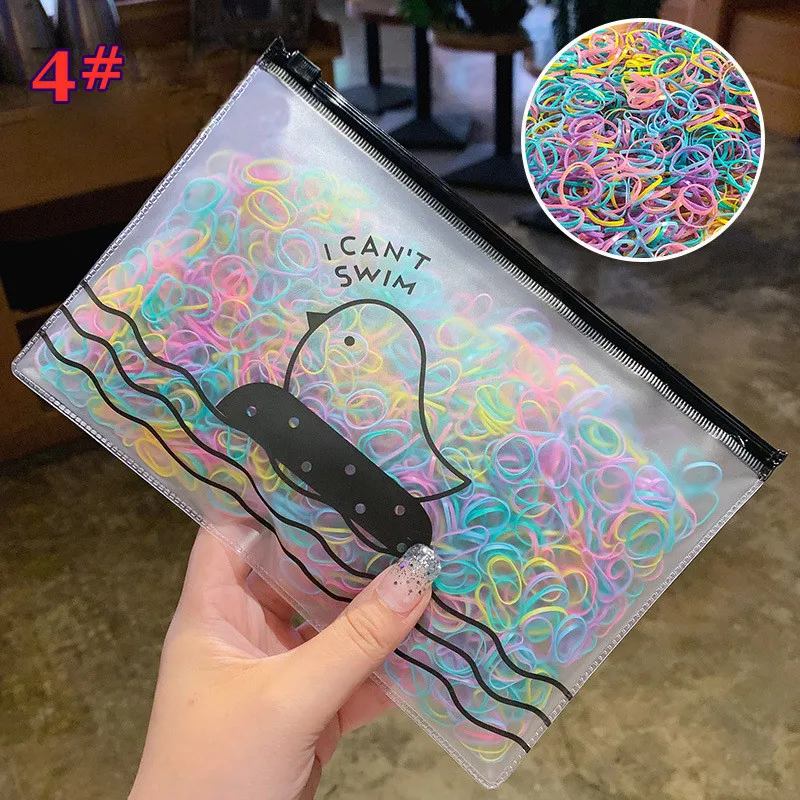 1000 шт. эластичные Разноцветные Одноразовые резинки для волос|Резинки| |