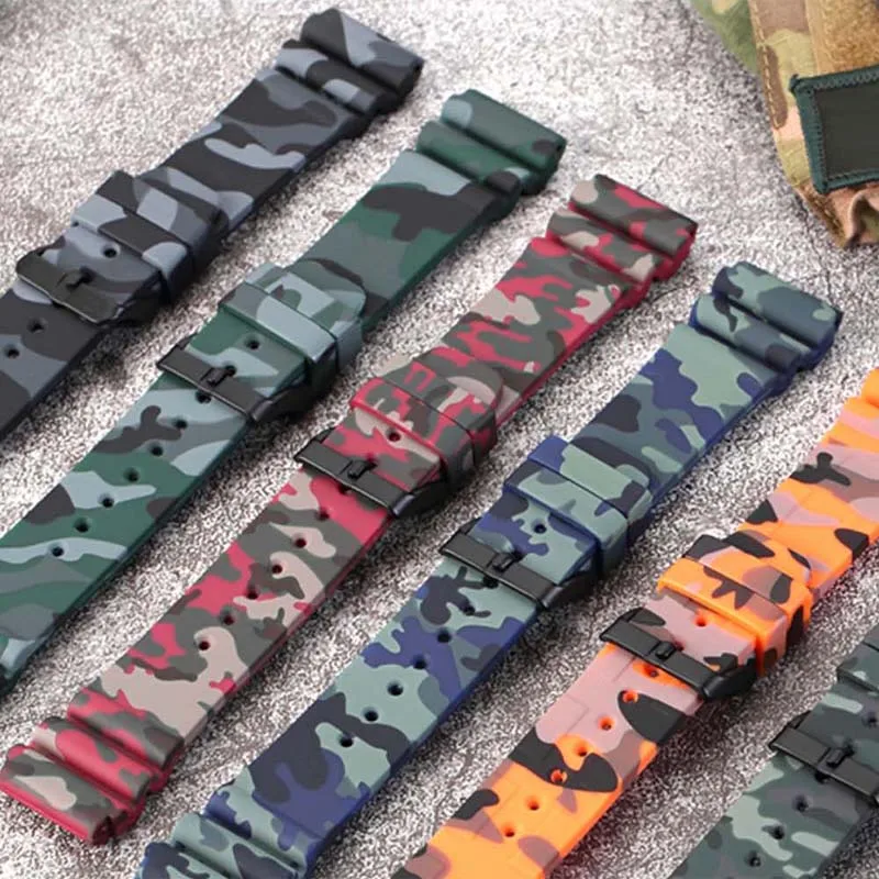 

Camouflage Silicone Watch Strap Waterproof Wristband Bracelet Sport Watchband Watch Belt 22mm Universal Watch Band