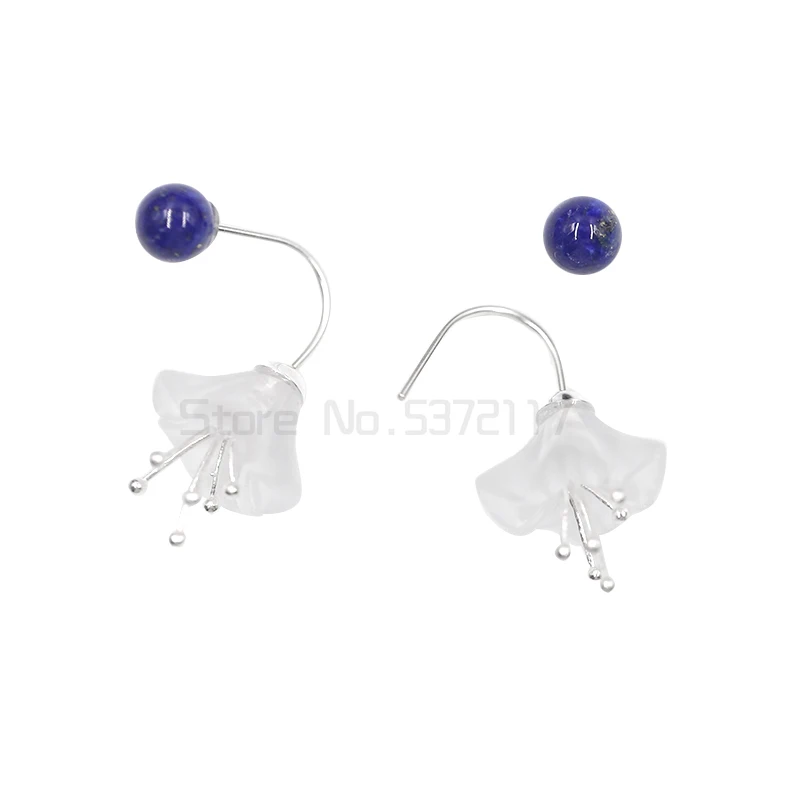 

Lotus Fun Real 925 Sterling Silver Earrings Natural Crystal Handmade Fine Jewelry Fresh Flower Drop Earrings for Women Brincos