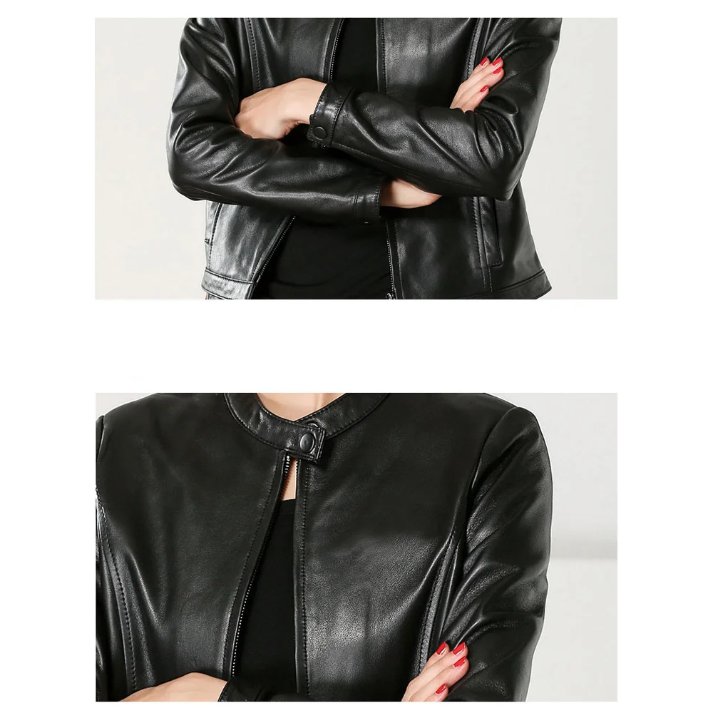 Женская куртка из 100% настоящей овечьей кожи, короткая на зиму 2021 года, базовая модель для женщин плюс размера, модель RZBY247.