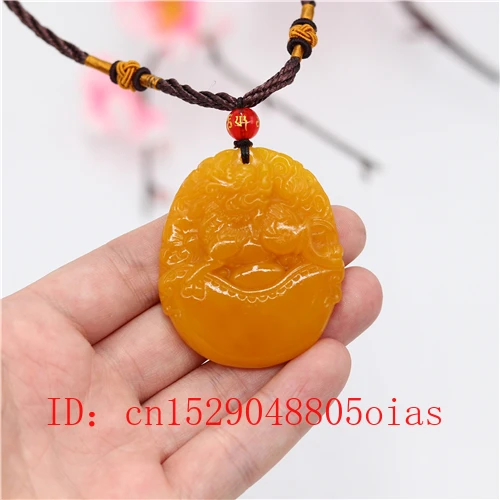 

Natural Yellow Chinese Jade Pixiu Pendant Dragon Necklace Charm Jadeite Jewelry Carved Amulet Fashion Accessories Gifts for Men