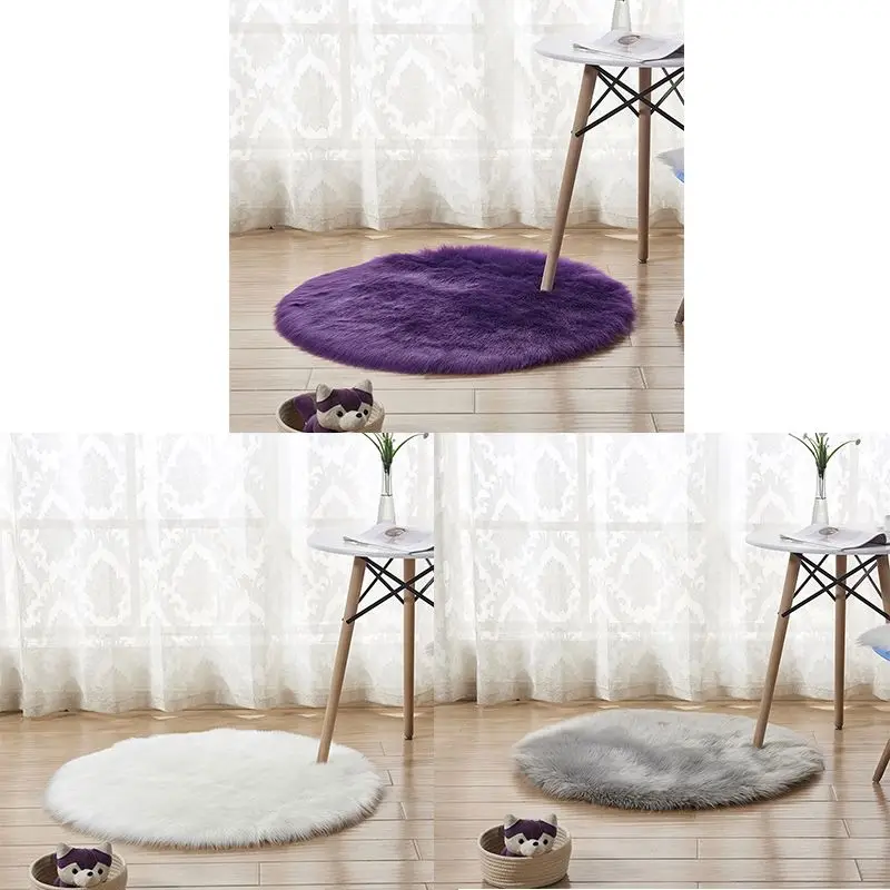 

faux sheepskin wool carpet 30 x 30 cm Fluffy soft longhair decorative carpet cushion Chair sofa mat