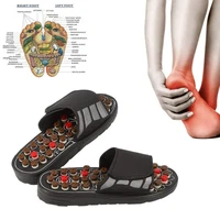acupoint massage slippers foot reflexology acupuncture therapy walk point shoes medicine pedicure rotating foot massager shoes