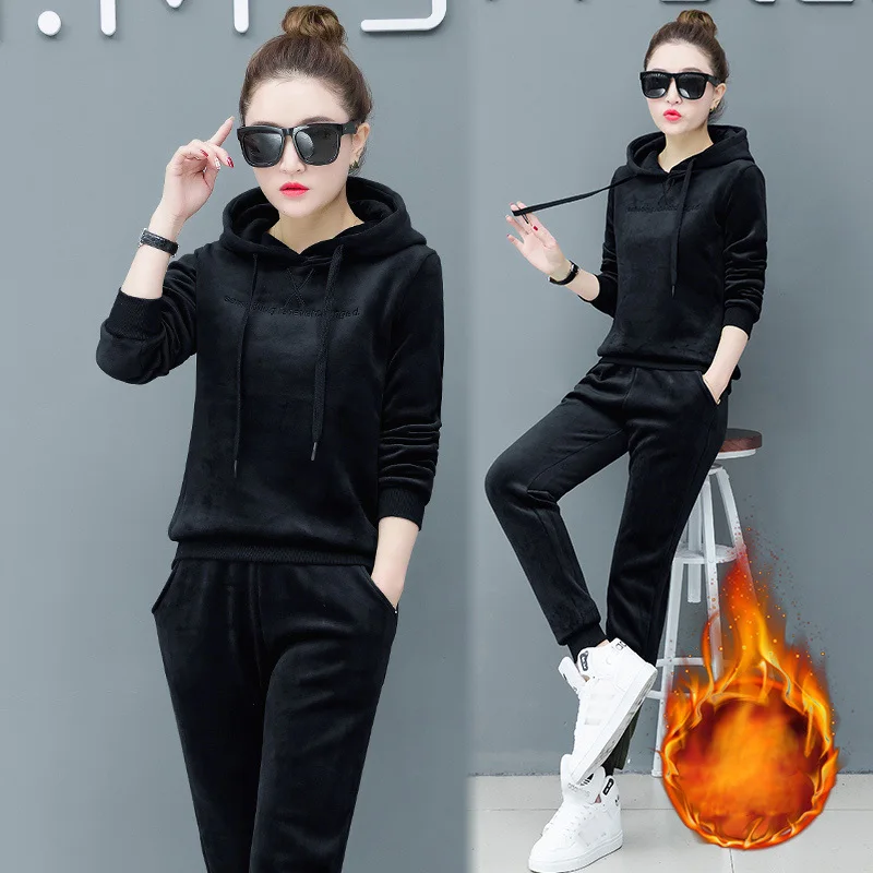 2019 осенне зимний спортивный костюм с длинным рукавом утолщенные толстовки
