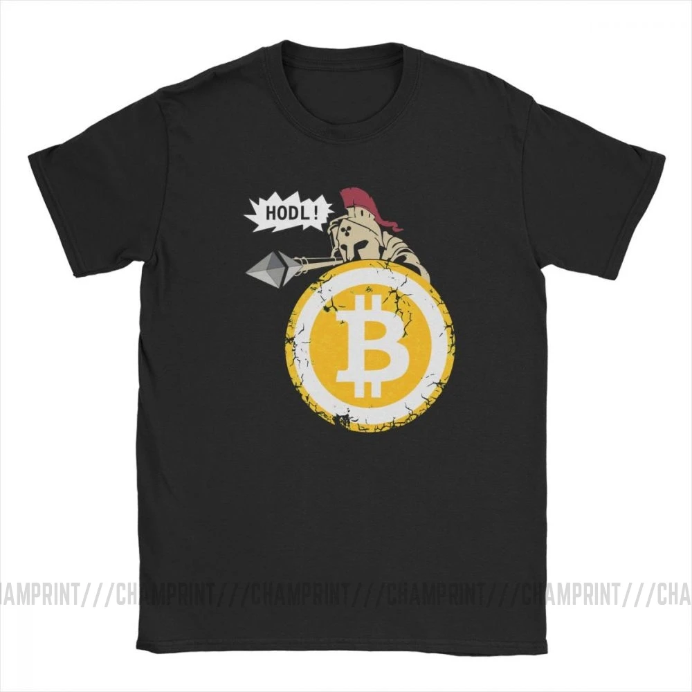 Биткойн HODL Your Cryptos криптовалюты Забавные футболки для мужчин одежда с короткими