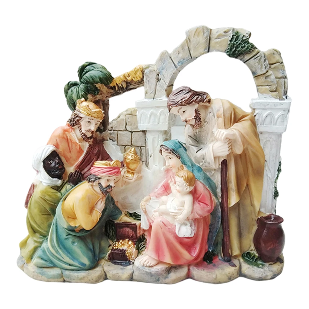 Рождественские статуэтки Статуя Иисуса фигурка украшение для комнаты церковь