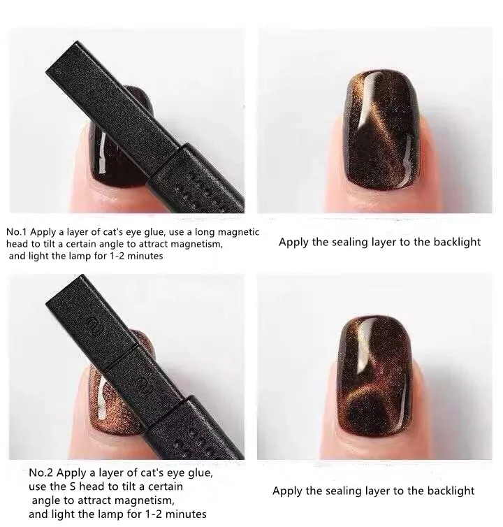 Новинка 1 шт. Многофункциональный маникюрный магнит с двумя головками дизайн S 3D